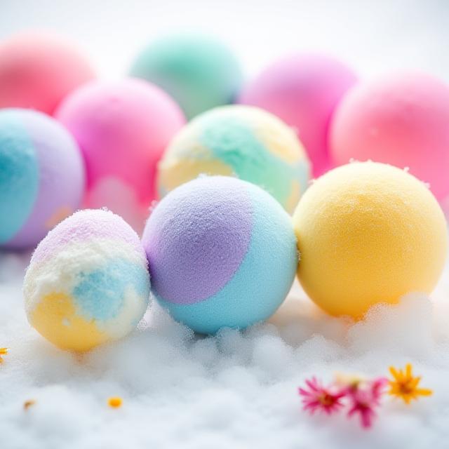 Barevné koupelové bomby